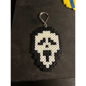 Handmade perler bead Scream keychain